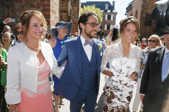Mariage de Thomas Hollande et de la journaliste Emilie Broussouloux l'église de Meyssac en Corrèze. Le 8 Septembre 2018. © Patrick Bernard-Guillaume Collet / Bestimage