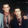 Ian Ziering, Luke Perry, Jason Priestley et Brian Austin Green dans la série "Beverly Hills", mai 1993.