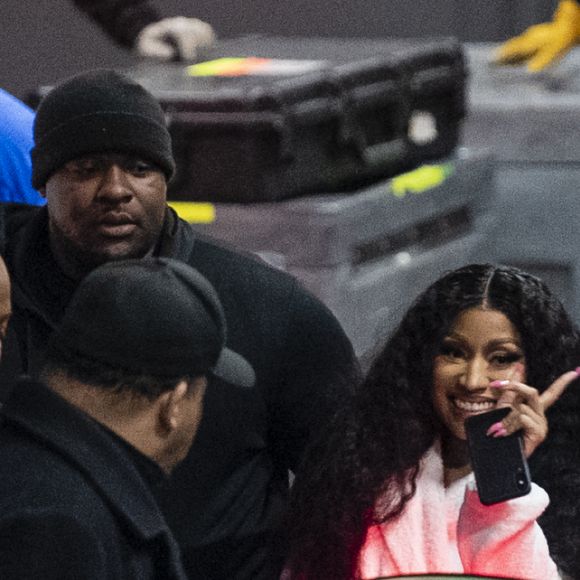 Exclusif - Nicki Minaj et son compagnon Kenneth "Zoo" Petty quittent l'AccorHotels Arena. Paris, le 7 mars 2019.