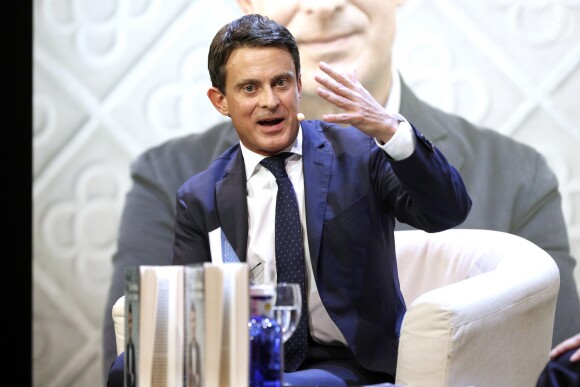 Manuel Valls lors de la présentation de son livre "Barcelone, je rentre à la maison" à Barcelone, Espagne, le 29 octobre 2018.