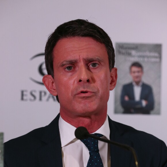 Manuel Valls lors de la présentation de son livre "Barcelone, je rentre à la maison" à Barcelone, Espagne, le 29 octobre 2018.