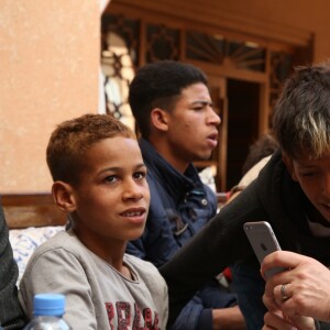 Exclusif - Bruno Solo à la rencontre des enfants de l'Association de l'Enfance Handicapée et de l'association Khoutwa lors des Rencontres gastronomiques d'Agadir, l'alliance entre la gastronomie française et marocaine par Jean Colin, le président fondateur. Le 16 mars 2019 © Denis Guignebourg / BestImage