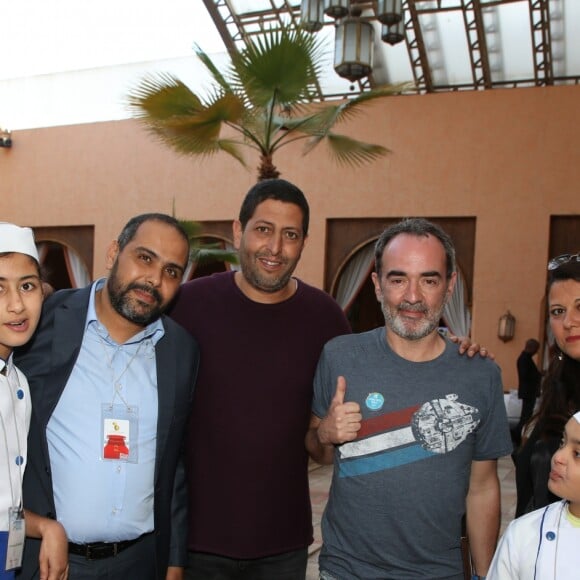 Exclusif - Bruno Solo à la rencontre des enfants de l'Association de l'Enfance Handicapée et de l'association Khoutwa lors des Rencontres gastronomiques d'Agadir, l'alliance entre la gastronomie française et marocaine par Jean Colin, le président fondateur. Le 16 mars 2019 © Denis Guignebourg / BestImage