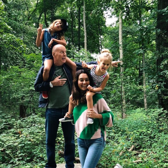 Bruce Willis, sa femme Emma et leurs filles Mabel et Evelyn au Stone Barnes Center en septembre 2018, photo Instagram Emma Heming Willis