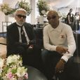 Karl Lagerfeld et Pharrell Williams à Paris. Le 3 juillet 2018.