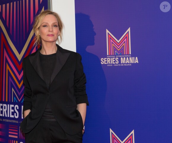 Uma Thurman lors du photocall de la série "Chambers" de Netflix dans le cadre de la 10e édition du festival Series Mania à Lille, le 26 mars 2019. © Stéphane Vansteenkiste/Bestimage