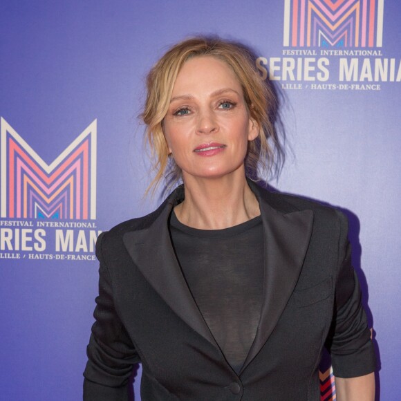 Uma Thurman lors du photocall de la série "Chambers" de Netflix dans le cadre de la 10e édition du festival Series Mania à Lille, le 26 mars 2019. © Stéphane Vansteenkiste/Bestimage