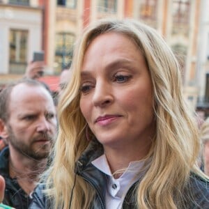 Uma Thurman rencontre des fans, après avoir fait un passage à la 10ème édition du Festival Séries Mania à Lille pour animer une masterclass et présenter la série "Chambers" le 26 mars 2019. © Stéphane Vansteenkiste / Bestimage