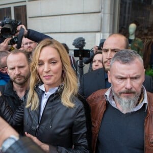 Uma Thurman rencontre des fans, après avoir fait un passage à la 10ème édition du Festival Séries Mania à Lille pour animer une masterclass et présenter la série "Chambers" le 26 mars 2019. © Stéphane Vansteenkiste / Bestimage