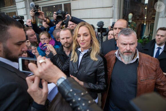 Uma Thurman rencontre des fans, après avoir fait un passage à la 10ème édition du Festival Séries Mania à Lille pour animer une masterclass et présenter la série "Chambers" le 26 mars 2019. © Stéphane Vansteenkiste / Bestimage