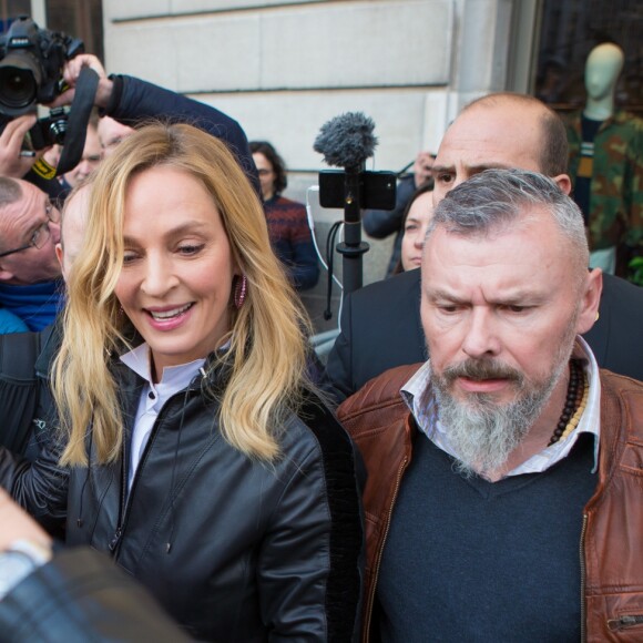 Uma Thurman rencontre des fans, après avoir fait un passage à la 10ème édition du Festival Séries Mania à Lille pour animer une masterclass et présenter la série "Chambers" le 26 mars 2019. © Stéphane Vansteenkiste / Bestimage