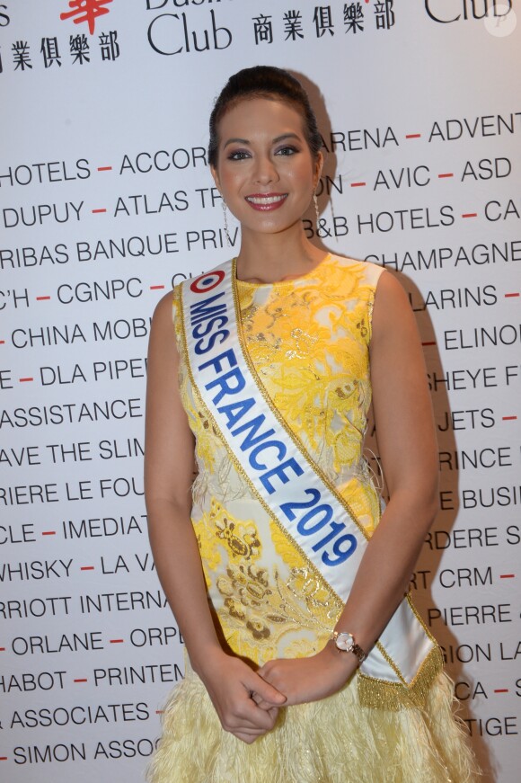 Vaimalama Chaves, Miss France 2019 - Photocall du déjeuner "Chinese Business Club" au Pavillon Gabriel à Paris, à l'occasion de la journée des droits des femmes. Le 8 mars 2019 © Rachid Bellak / Bestimage