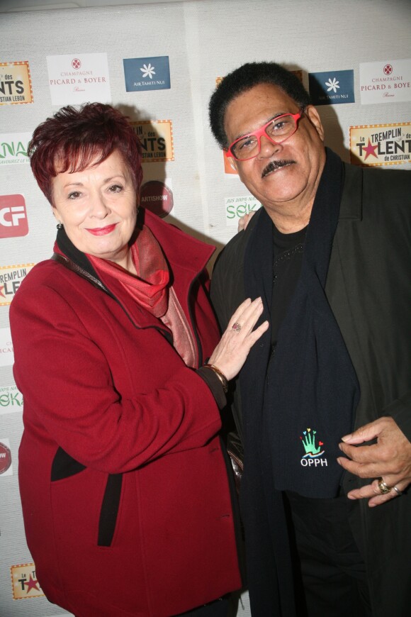 Exclusif - Fabienne Thibeault et son mari Christian Montagnac - Finale du Tremplin des Talents 2019 au Palais des Glaces à Paris le 21 janvier 2019.