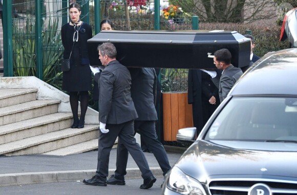 Le cercueil - Dernier hommage à Karl Lagerfeld au crématorium du Mont-Valérien à Nanterre le 22 février 2019.