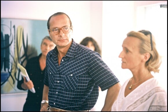 Bernadette Chirac et son mari Jacques en vacances à Saint-Paul de Vence, le 9 août 1983. 