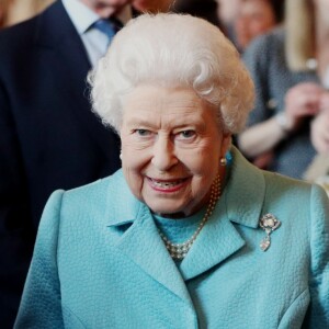 La reine Elisabeth II d'Angleterre lors d'une réception du conseil national des associations bénévoles au château de Windsor le 2 avril 2019.