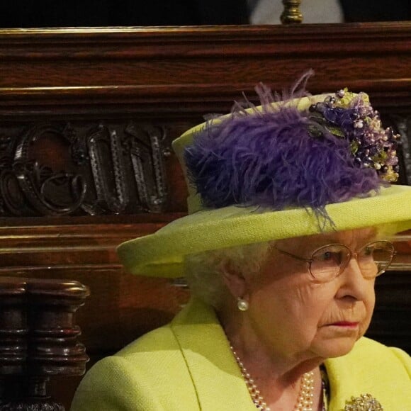 La reine Elisabeth II d'Angleterre et Meghan Markle, duchesse de Sussex - Cérémonie de mariage du prince Harry et de Meghan Markle en la chapelle Saint-George au château de Windsor, Royaume Uni, le 19 mai 2018.