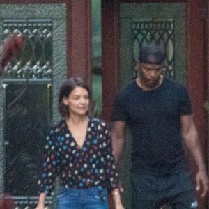 Exclusif - Katie Holmes et Jamie Foxx à la sortie d'un hôtel à Atlanta le 18 septembre 2018.