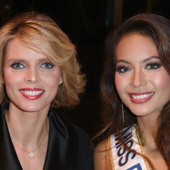 Exclusif -Sylvie Tellier (directrice générale de la Société Miss France et Miss France 2002) et Vaimalama Chaves (Miss France 2019) - Dîner de gala au profit de l'association "Maïsha Africa" de Sonia Rolland, qui vient en aide aux enfants du Rwanda, au Pavillon Gabriel, à Paris, France, le 17 décembre 2018. En vue de soutenir une partie du projet en faveur de la réhabilitation du service de néonatalogie du service pédiatrique de l'hôpital de Musanze au Rwanda, le gala est organisé avec le précieux parrainage de C.Descalzi-Pereira, présidente de la Fondation Congo Kitoko et de C.Brucker, directrice générale de L'Oréal Grand Public France. Plus de 125 000 euros de dons ont été récoltés pendant la soirée. Cette manifestation n'aurait pu avoir lieu sans le partenariat de la Fondation Congo Kitoko, Mixa et LVMH ainsi que la contribution du magazine Infrarouge et de la maison de Champagne Delarocque. © Gorassini-Moreau/Bestimage