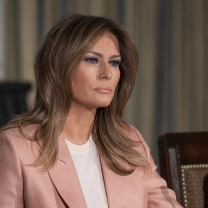 Melania Trump en meeting "Interagency Working Group on Youth Programs" à la Maison Blanche à Washington. Le 18 mars 2019.