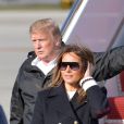 Le président des États-Unis Donald Trump et Melania Trump, se rendent en Alabama suite aux dégâts causés par la tornade le 8 mars 2019.
