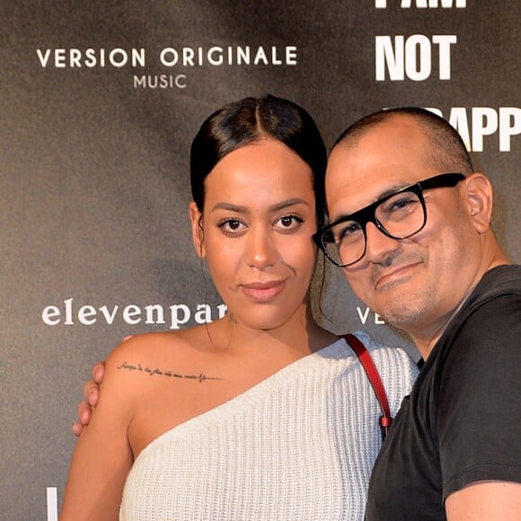 Amel Bent et Dan Cohen (co-fondateur de la marque Elevenparis) lors de la soirée de lancement de la collection capsule "I'm not a rapper" de la marque Elevenparis (Eleven Paris) à Paris, France, le 11 avril 2019. © Veeren/Bestimage