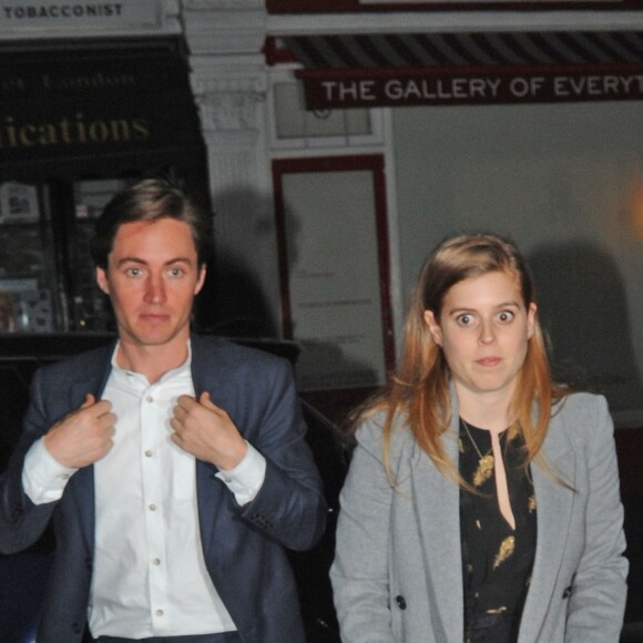 La princesse Beatrice d'York et son compagnon Edoardo Mapelli Mozzi ont passé la soirée à Chiltern Firehouse, à Londres, le 4 avril 2019.