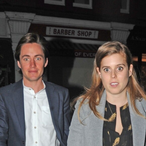 La princesse Beatrice d'York et son compagnon Edoardo Mapelli Mozzi ont passé la soirée à Chiltern Firehouse, à Londres, le 4 avril 2019.