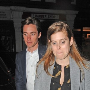 La princesse Beatrice d'York et son compagnon Edoardo Mapelli Mozzi ont passé la soirée à Chiltern Firehouse, à Londres, le 4 avril 2019.