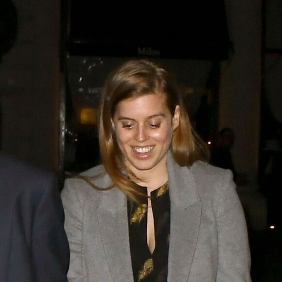 La princesse Beatrice d'York et son compagnon Edoardo Mapelli Mozzi ont passé la soirée à Chiltern Firehouse, à Londres, le 4 avril 2019.