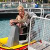 Exclusif - Elodie Gossuin, marraine de Futuropolis, sa fille Joséphine lors de l'inauguration de Futuropolis, la nouvelle ville des enfants, dans le parc du Futuroscope à Poitiers le 13 avril 2019. Avec 21 jeux et attractions répartis sur 3 hectares, cette mini-cité concentre sur un mode ludique toutes les envies des enfants et tous les métiers qu'ils rêveraient d'exercer dans le futur. © Philippe Doignon / Bestimage