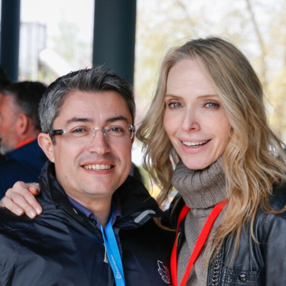 Exclusif - Tonya Kinzinger et Jerome Neveux responssable relations exterieures du futuroscope lors de l'inauguration de Futuropolis, la nouvelle ville des enfants, dans le parc du Futuroscope à Poitiers le 13 avril 2019. Avec 21 jeux et attractions répartis sur 3 hectares, cette mini-cité concentre sur un mode ludique toutes les envies des enfants et tous les métiers qu'ils rêveraient d'exercer dans le futur. © Philippe Doignon / Bestimage