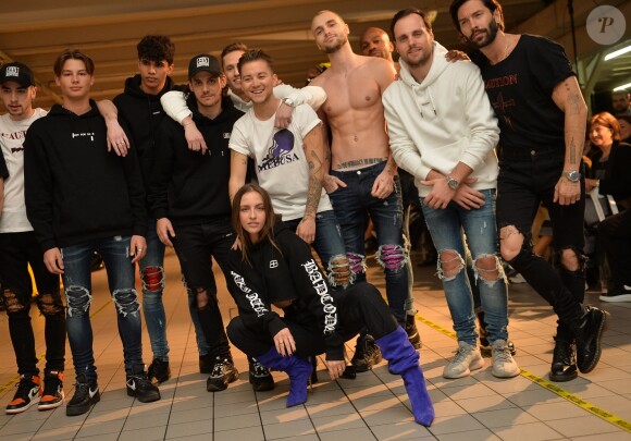Exclusif - Carla Ginola et son compagnon lancent leur ligne de vêtements "Badcode" à Paris le 8 avril 2019. © Veeren/Bestimage