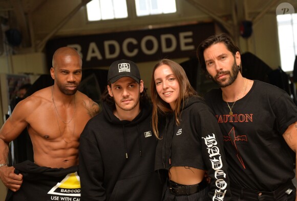 Exclusif - Carla Ginola et son compagnon lancent leur ligne de vêtements "Badcode" à Paris le 8 avril 2019. © Veeren/Bestimage