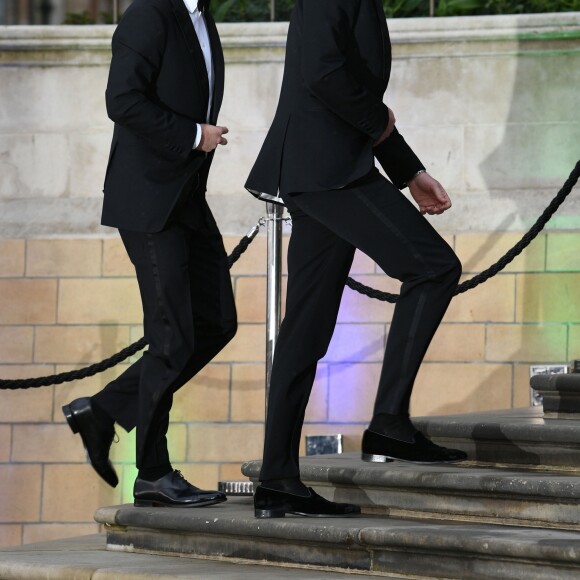 Le prince Harry, duc de Sussex, le prince William, duc de Cambridge lors de la première mondiale de la série Netflix "Our Planet" au Musée d'histoire naturelle de Londres le 4 avril 2019.