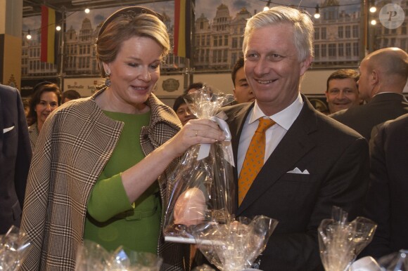 La reine Mathilde et le roi Philippe de Belgique lors de l'ouverture officielle du Festival "Belgian Life" à Séoul le 28 mars 2019