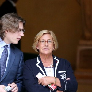 Jean Sarkozy et Isabelle Balkany à Neuilly-sur-Seine le 16 avril 2013.