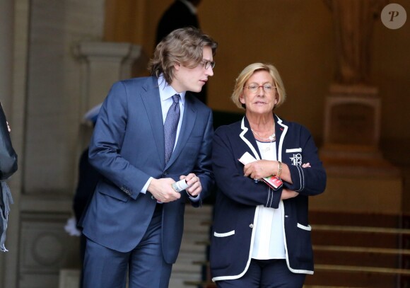 Jean Sarkozy et Isabelle Balkany à Neuilly-sur-Seine le 16 avril 2013.