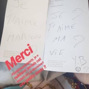 Marion Bartoli a posté cette photo de mots doux de son chéri, Y.B, sur Instagram, le 10 mai 2019.