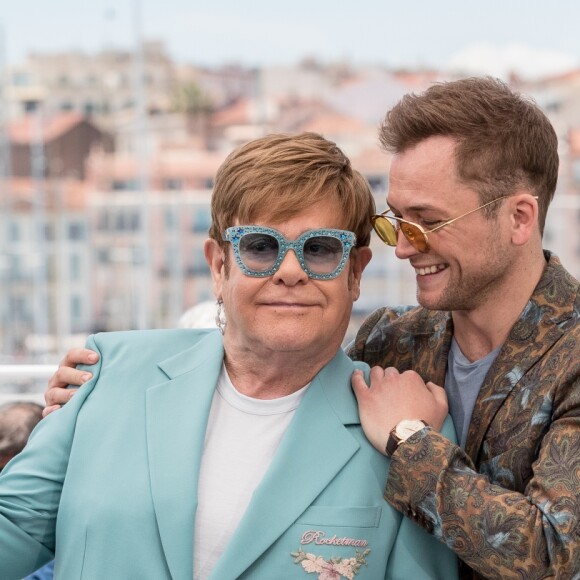 Elton John, Taron Egerton au photocall du film Rocketman (Hors compétition) lors du 72ème Festival International du film de Cannes. Le 16 mai 2019 © Jacovides-Moreau / Bestimage  Photocall for the movie Rocketman during the 72nd Cannes International Film festival. On may 16th 201916/05/2019 - Cannes