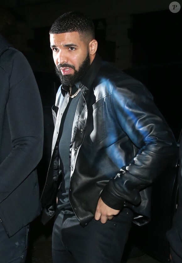 Drake sort du club Tramp à 5h du matin dans le quartier de Mayfair à Londres, Royaume Uni, le 12 avril 2019.  Drake is seen here leaving Tramp members Club in Mayfair, London at 5am.12/04/2019 - Londres