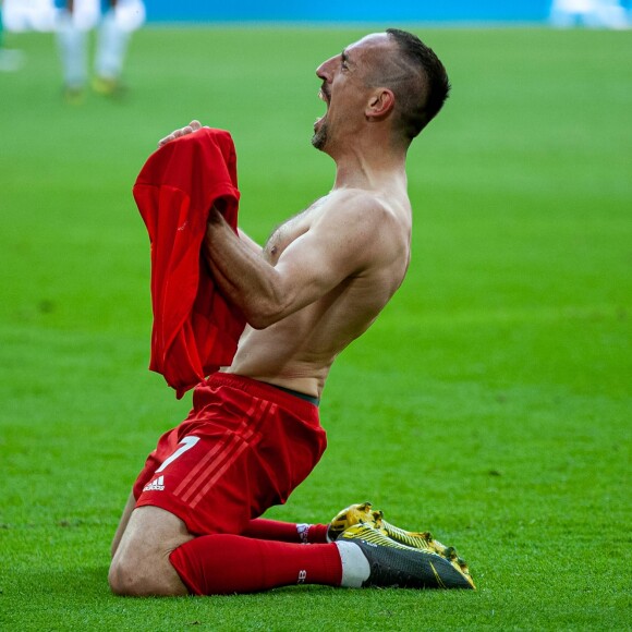 Franck Ribéry - Franck Ribéry célèbre le titre de champion d'allemagne et son dernier match sous les couleurs du Bayern de Munich le 18 Mai 2019. 18/05/2019 - Munich