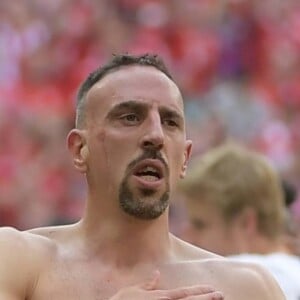 Franck Ribéry - Franck Ribéry célèbre le titre de champion d'allemagne et son dernier match sous les couleurs du Bayern de Munich le 18 Mai 2019. 18/05/2019 - Munich