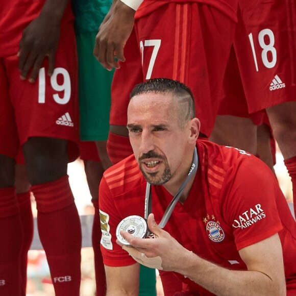 Franck Ribéry - Franck Ribéry célèbre le titre de champion d'allemagne et son dernier match sous les couleurs du Bayern de Munich le 18 Mai 2019. 18/05/2019 - Munich