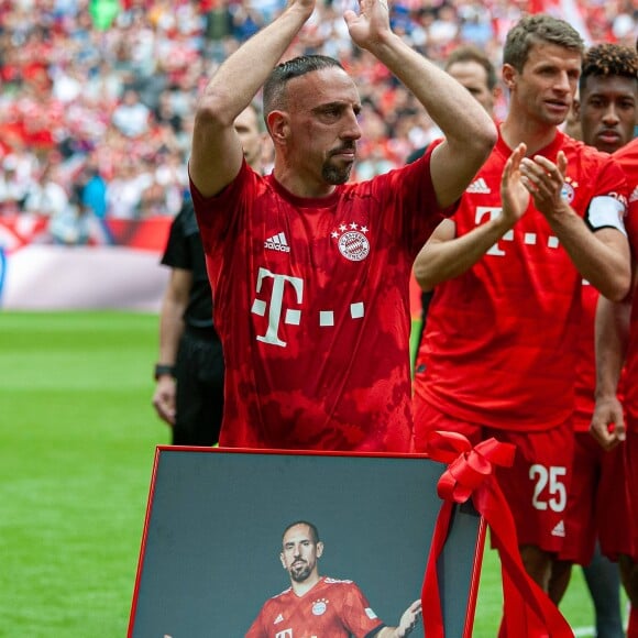 Franck Ribéry - Franck Ribéry célèbre le titre de champion d'allemagne et son dernier match sous les couleurs du Bayern de Munich le 18 Mai 2019. 18/05/2019 - Munich