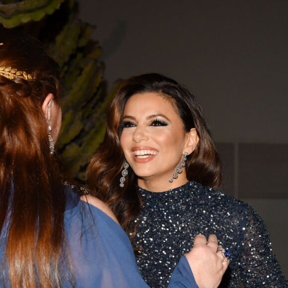 Camille Sereys de Rothschild, Eva Longoria, son mari José Antonio Baston et leur fils Santiago - Arrivées à la soirée "Global Gift Gala" sur la Terrasse Mouton Cadet lors du 72ème Festival International du Film de Cannes. Le 20 mai 2019