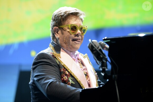 Elton John en concert au "Tui Arena" à Hanovre dans le cadre de sa tournée "Farewell Yellow Brick Road", le 22 mai 2019