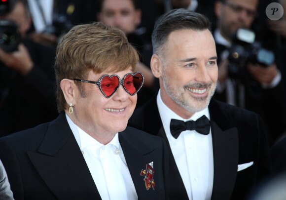 Elton John et son mari David Furnish à la première de "Rocketman" lors du 72ème Festival International du Film de Cannes, le 16 mai 2019. © Denis Guignebourg/Bestimage