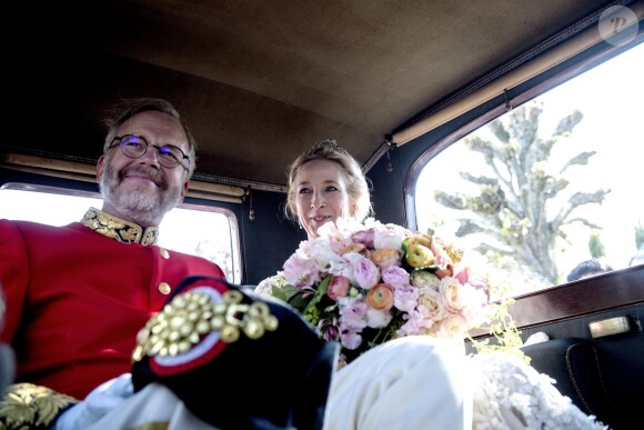 La princesse Alexandra de Sayn-Wittgenstein-Berleburg avec le comte danois Michael Preben Ahlefeldt-Laurvig-Bille - Mariage de la princesse Alexandra de Sayn-Wittgenstein-Berleburg avec le comte danois Michael Preben Ahlefeldt-Laurvig-Bille à Svendborg au Danemark le 18 mai 2019.