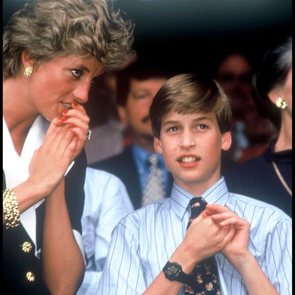 Lady Di et son fils William à Wimbledon en 1995.